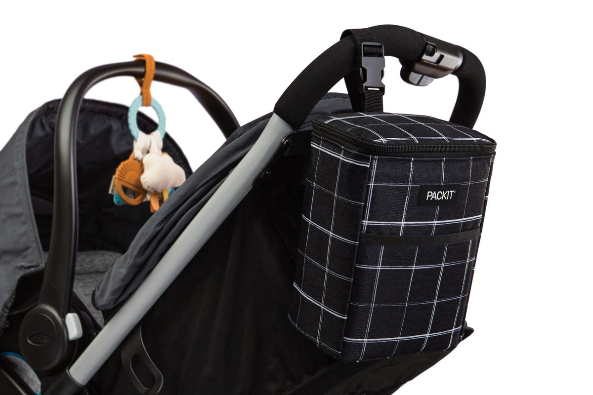 freezable-double-baby-bottle-bag-a5 freezable-double-baby-bottle-bag-black-grid-lifestyle-stroller.jpg